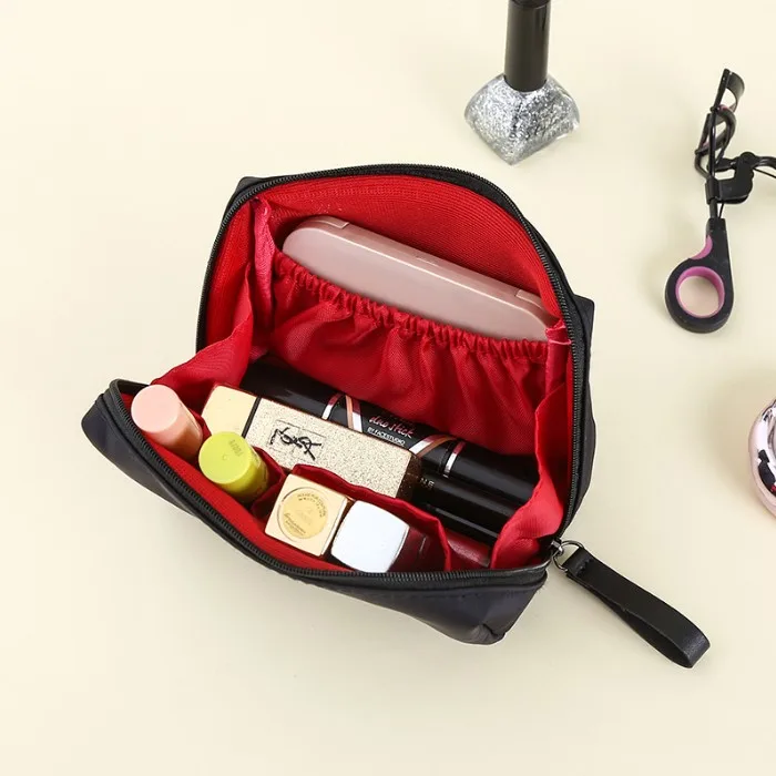 OEM customize logo size water proof soft mini make up pouch lips cosmetic bag nylon cosmetic bag for women female