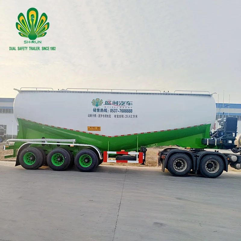 45 cubic cement tank semi-trailer with air compressor and diesel engine fast unloading zero residue
