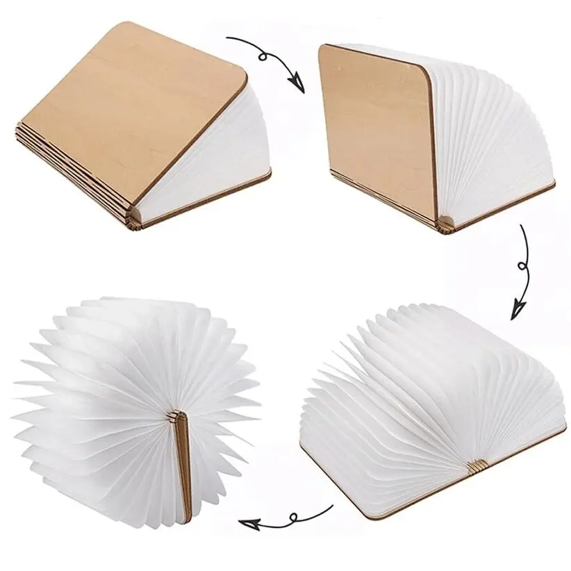 USB Rechargeable Led Night Light 3D Fold Book Lamp Light Up Your World for Kid Baby Birthday Gift 3 Dimmable Lumio Book Lamp