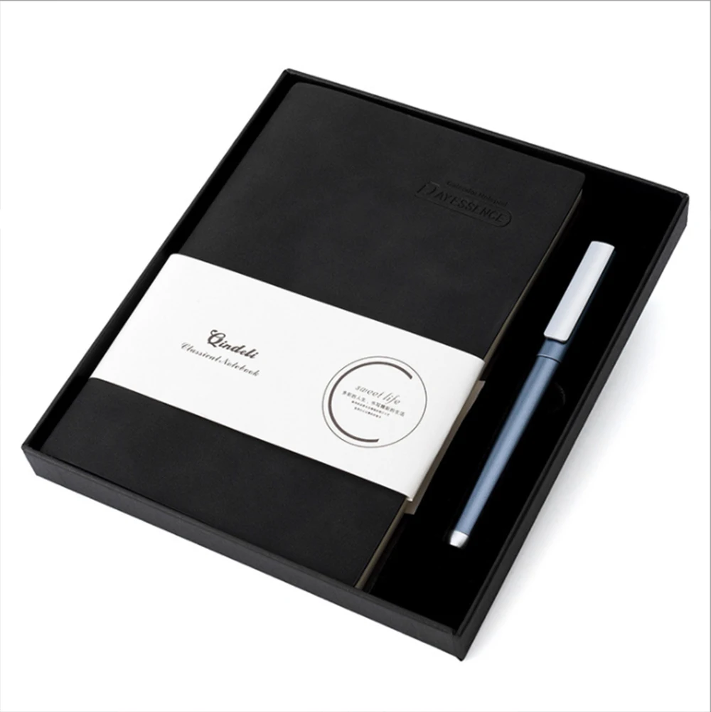 Factory Direct Selling A5 Thickened Business Conference Student Diary Custom Gift Boxed Notepad With Waist Seal Printable Logo