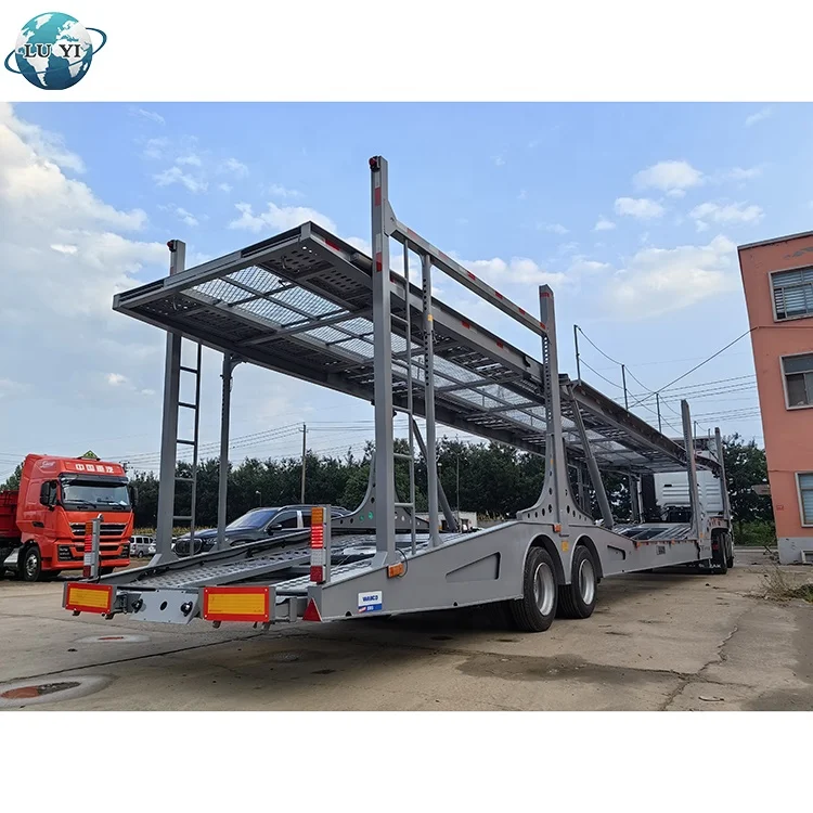 European Standard 17M 2 Axle 8 Car Carrier Truck Trailer