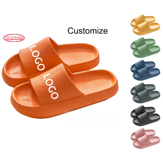 2024 Women Thick Platform Summer Indoor Beach Pillow Slides House Cushion Cloud slippers Custom Logo Soft EVA Cloud Slides