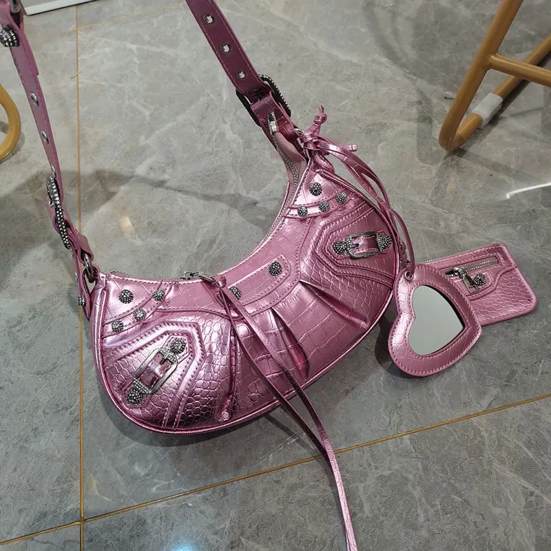 Top Design Famous Brand Women Hand Bags Ladies Crossbody Purses Women Pink Designer Luxury Rivet Purse Sling Bag