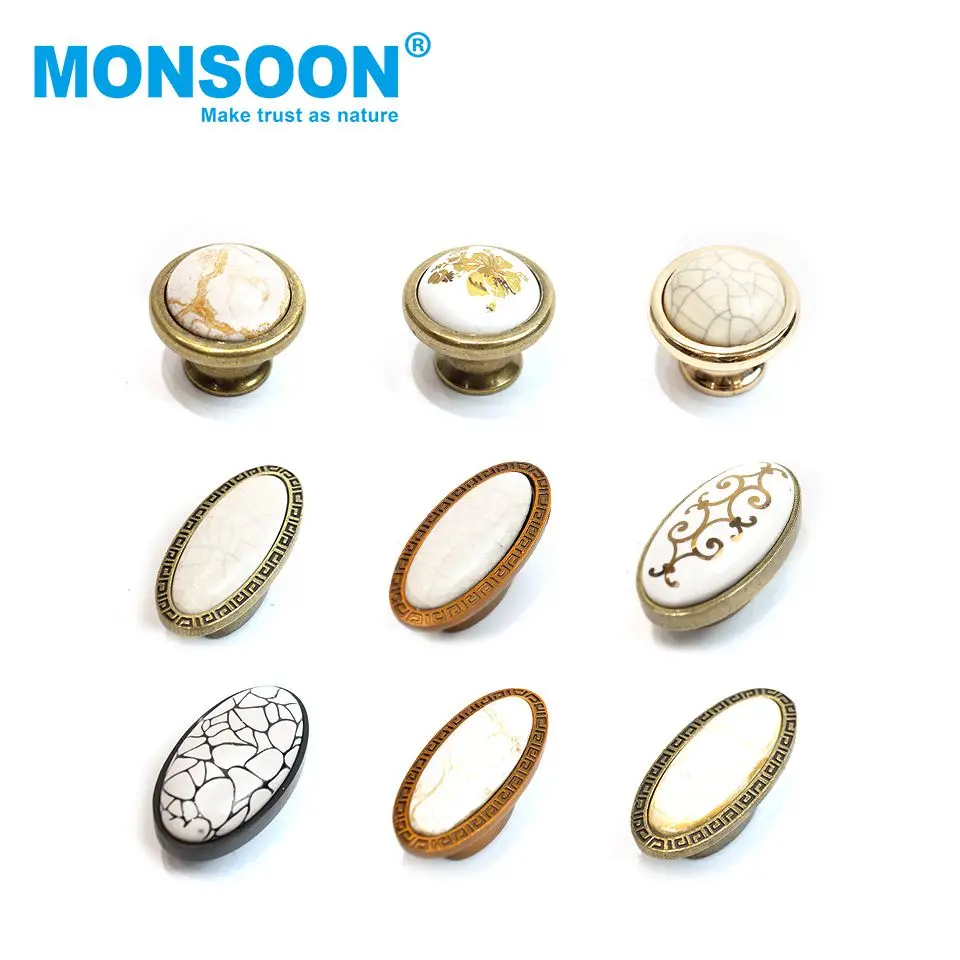 antique distress furniture handle elegant flower ceramic porcelain dresser drawer cabinet handles