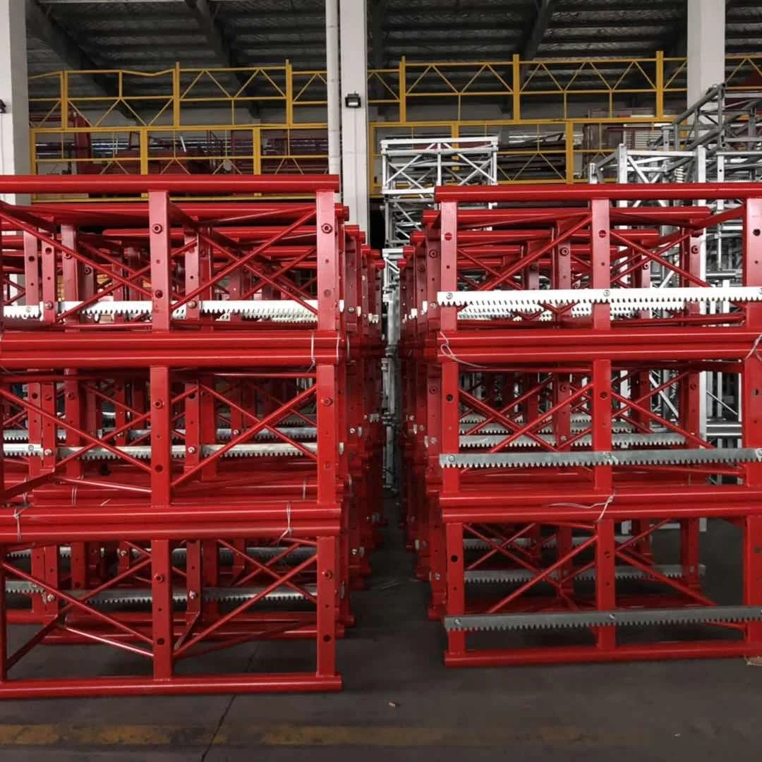 
double cages construction building hoist for lifting materials and workers 