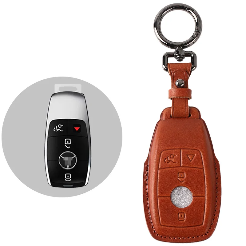 Fashion Car Accessories Protector Smart leather Car Key Case Cover For Mercedes Benz C car key case leather