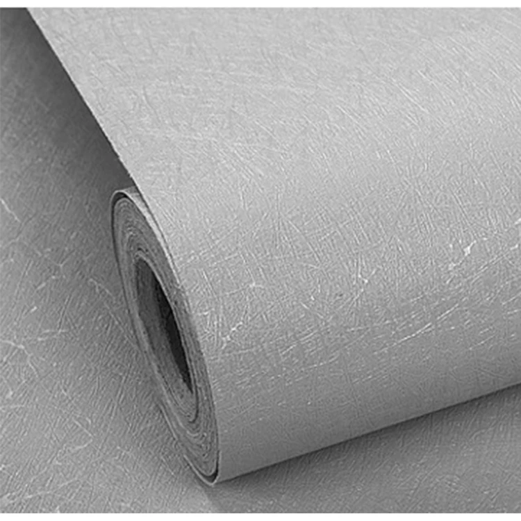Mobile Home Decor Grey Silk Embossed Peel and Stick Wallpaper Roll