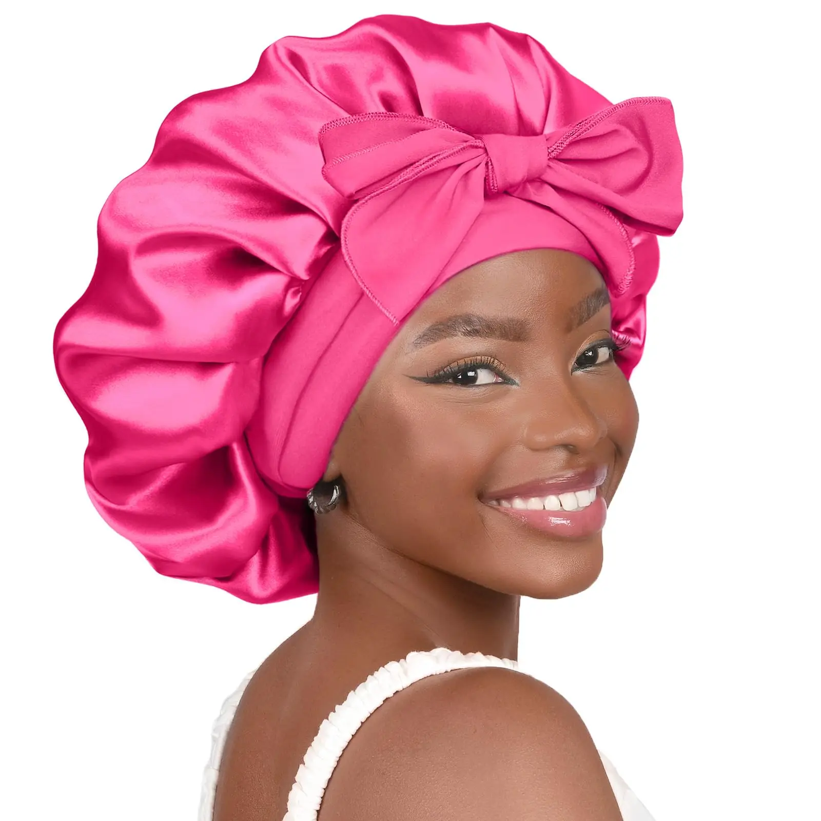 High Quality Silk Bonnet for Sleeping Braid Bonnet for Long Hair with Tie Band Bonnet for Braids for  Men Curly Hair