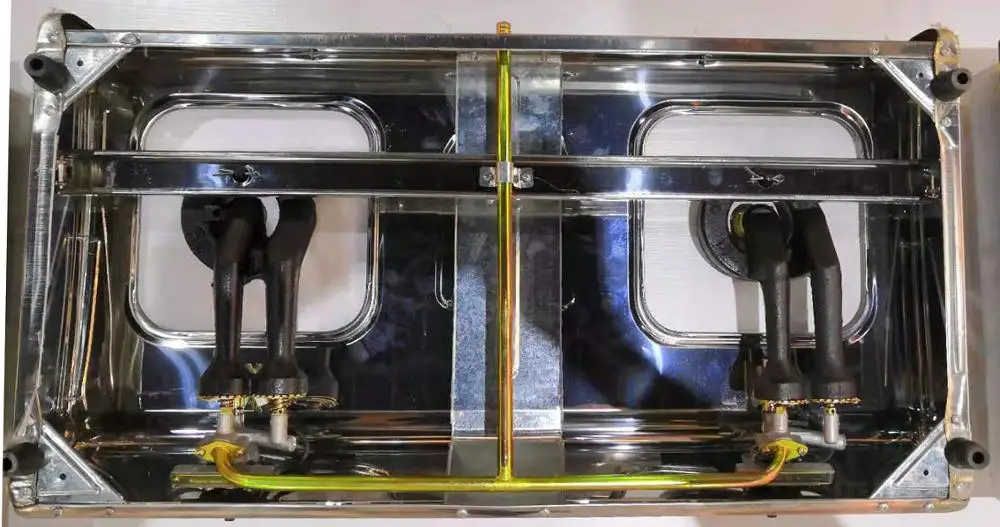  Foshan City Supplied 2 burner stainless steel panel gas