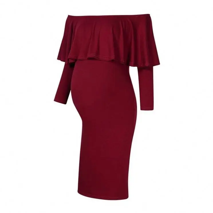 Новинка; Прямая поставка; Длинное платье для беременных с открытыми плечами; Одежда для кормящих матерей; Одежда для грудного вскармливания