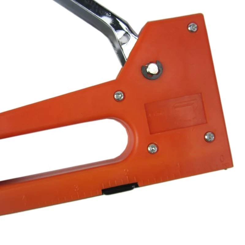 Plastic material cheapest price promotion manual stapler gun tacker for 4mm-8mm stapler nail gun with ruler