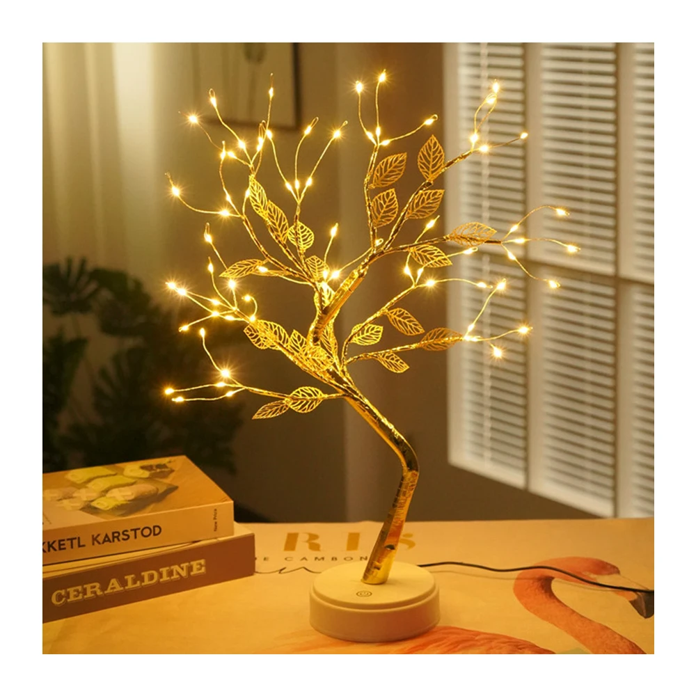 LED 45 cm Pearl tree lamp room romantic ornaments touch switch Usb and Battery Power Table Light