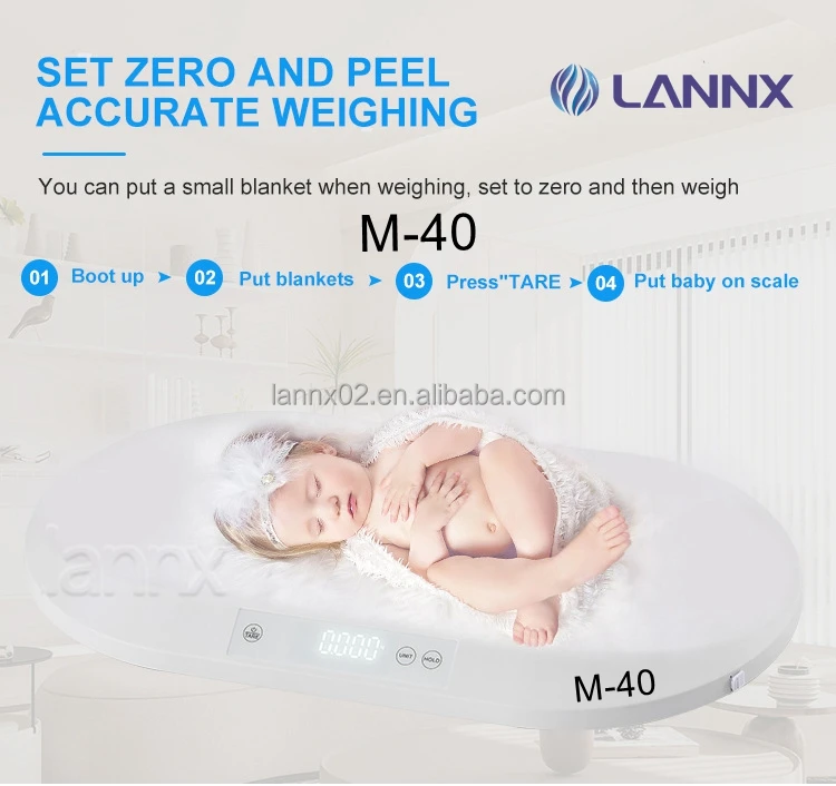 LANNX M-40 Factory new design Weight Scale Baby digital With Build-in Measuring Tape portable high-precision baby weight scale