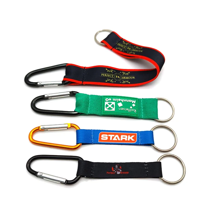 YYX High Quality Aluminium Alloy Carabiner Keychains Custom Short Lanyard Keychain