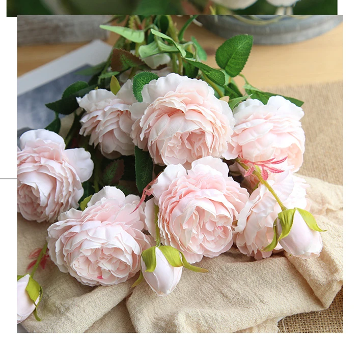 Large peony everlasting flowers artificial wedding bouquet