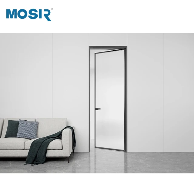 Toilet Door Interior Decoration Quality Assurance Bathroom Flat Aluminum French Patio Swing Door Aluminum Profile Doors Glass