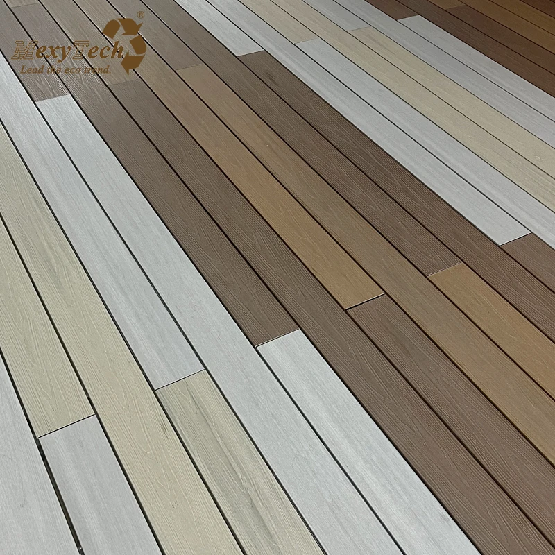 wpc flooring co-extrusion  double color UV-resistant embossing composite decking