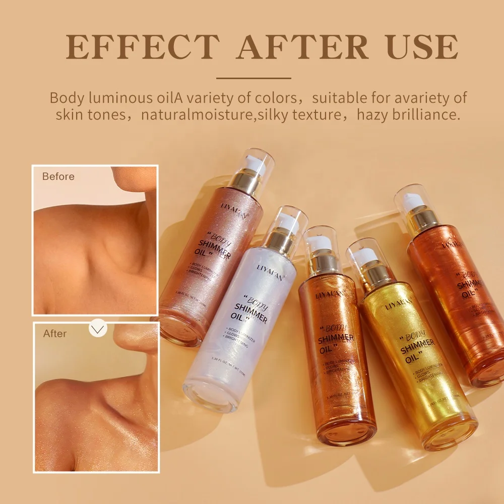 Luxury Highlighter Liquid Vegan Skin Glow Illuminator Shine Pearl White Rose Gold Bronzing Shimmering Oil