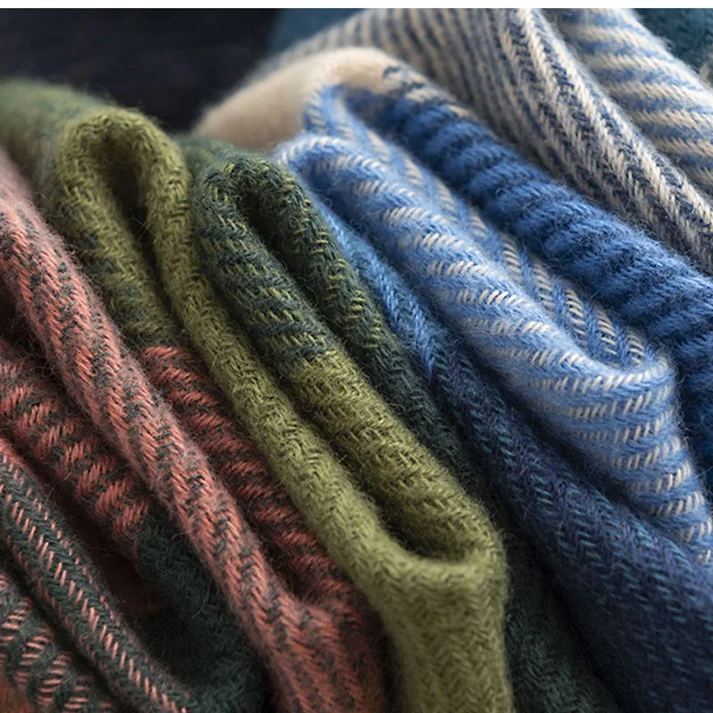 Custom Check Scarves Tassel Long Shawls Winter Imitation Cashmere Scarf Other Scarves for Men