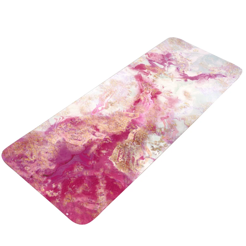 Luxury Printed Yoga Mat Custom Logo Unique Design Fitness And Yoga Mats Roll Bulk Anti Slip Suede GYM Exercise Cushion