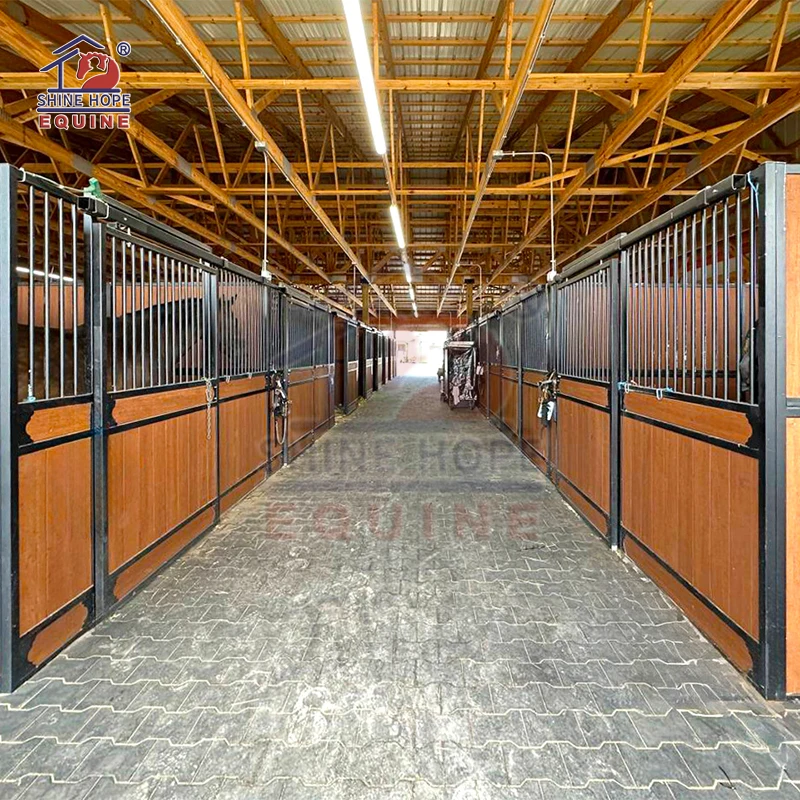 Farm Machinery Equestrian Customized Size Luxury Horse Stable Stall Front Panels Infilled Bamboo