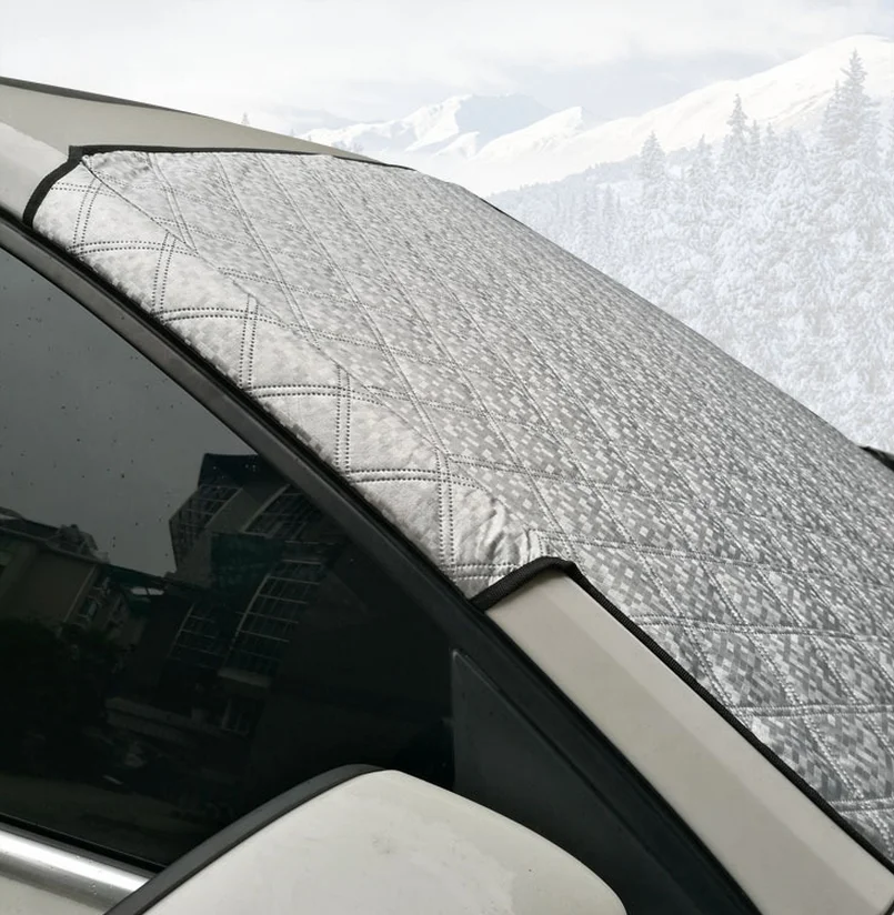 Snow sunshade with magnetic edges retractable car windshield sunshade