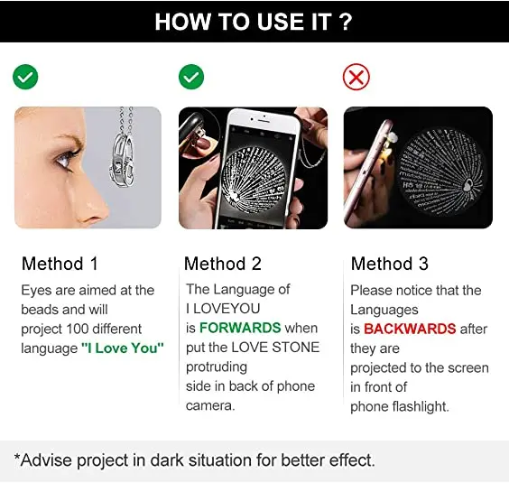 New Stainless Steel Rose Gold/silver 100 Languages I Love You Projection Pendant Necklace Romantic Love Memory Wedding Necklace