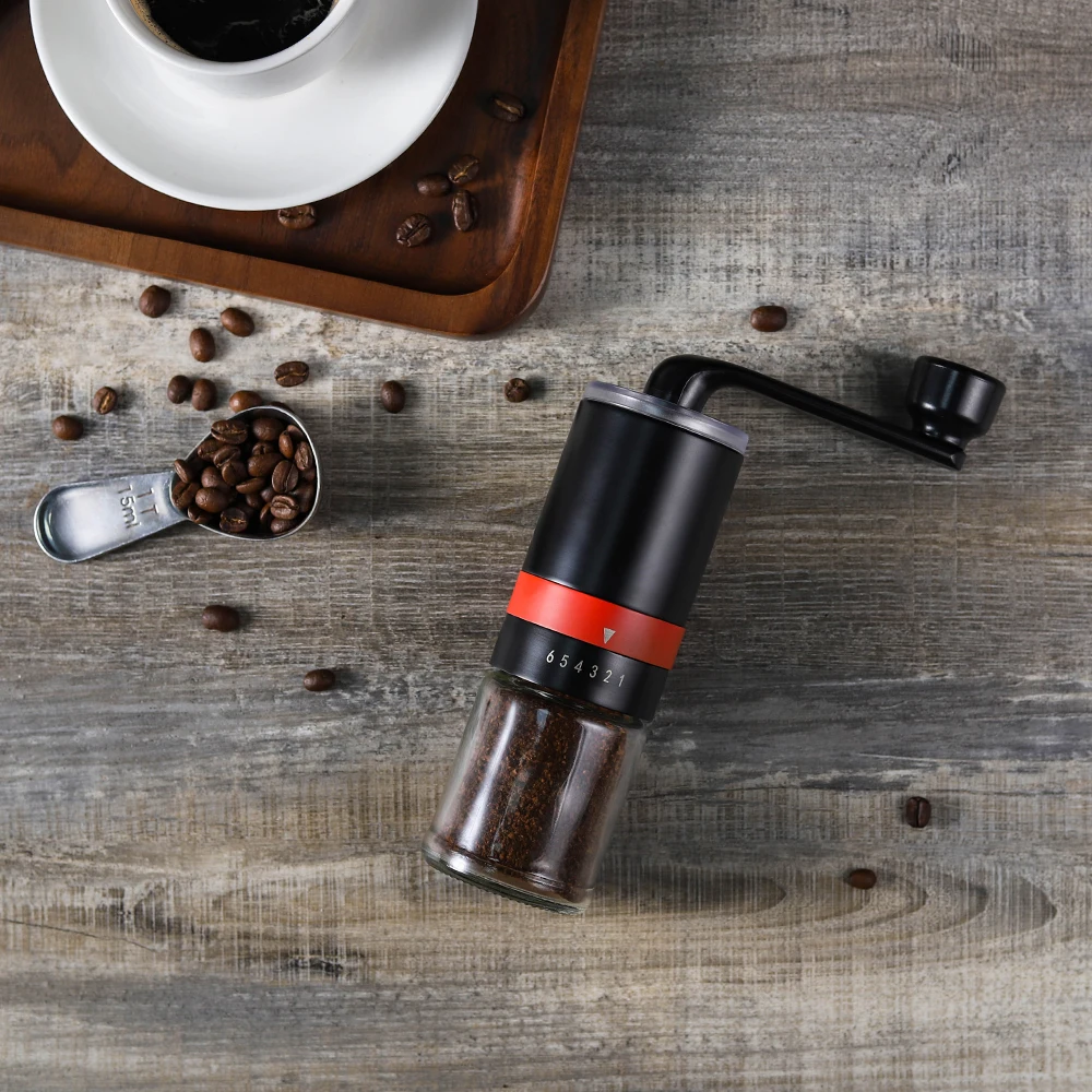 Coffee Tools  Accessories 6 Grades Coarseness Coffee Mill Stainless steel Portable Manual Coffee Bean Grinder