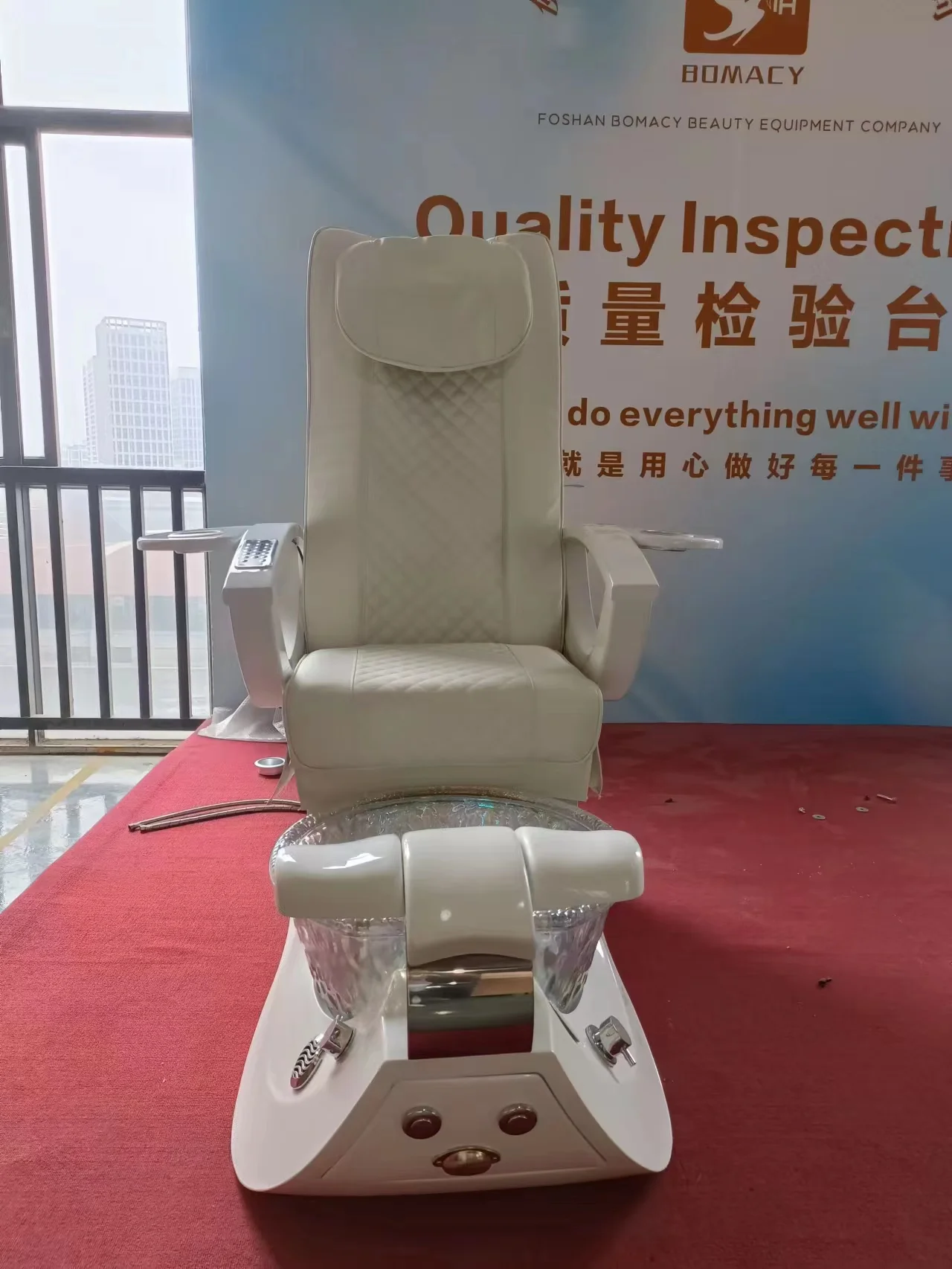 leather cover for  pedicure chairs custom with glass bowl adjustable foot bath simple pedicure chairs no plumbing