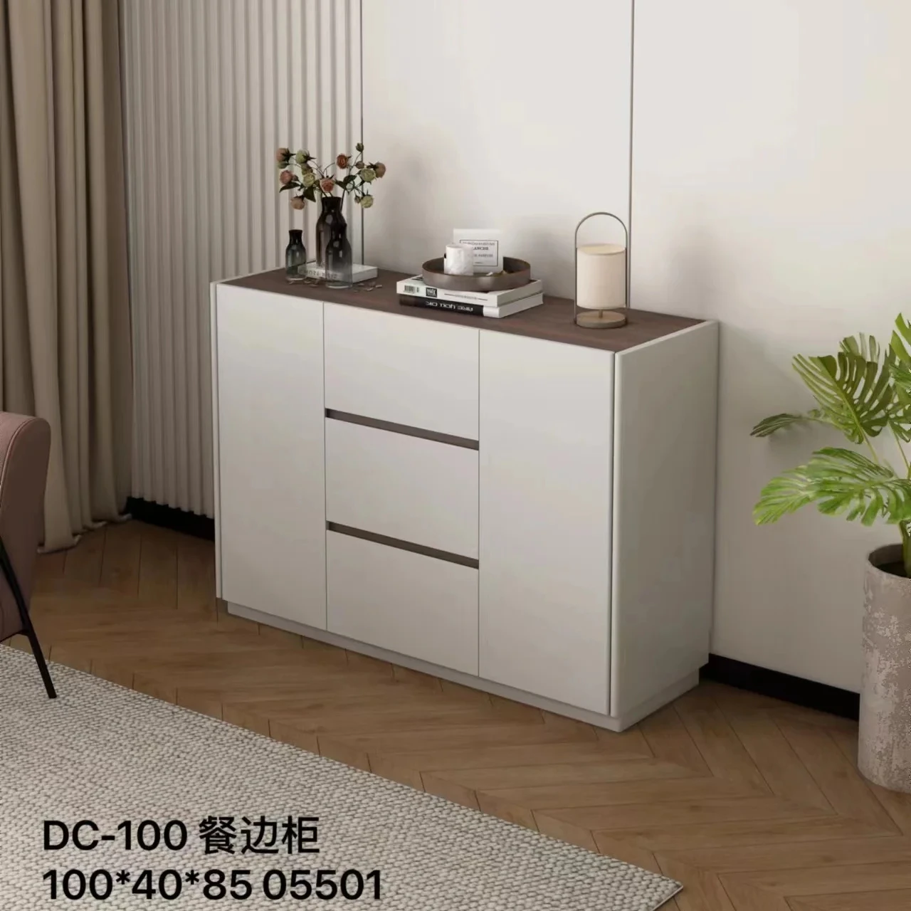 Customized Classic Cabinet Design Doors Combined Modern Console Table With Mirror