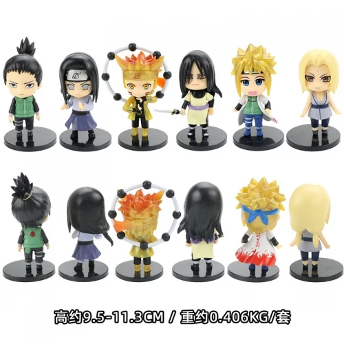  12 Styles 6Pcs/Set 9-12CM Q Version Gaara Hatake Kakashi Jiraiya Sakura Uchiha Itachi Hyuuga Hinata NARUTOES PVC Anime