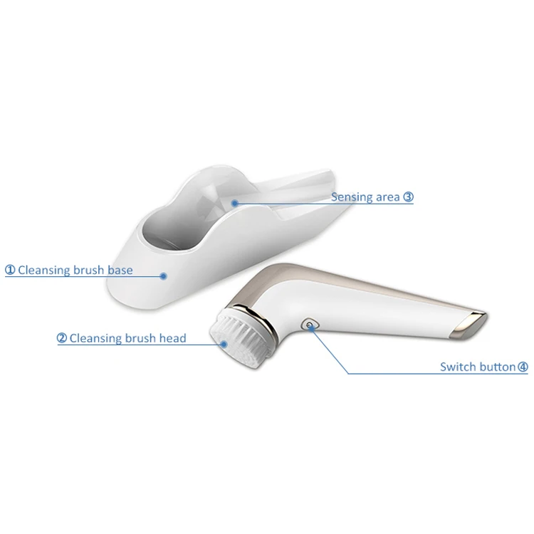 Type C Wireless Charging Red Light Therapy Adjustable 3 Speed Vibrating Facial Pore Cleaner Electric Face Cleaning Brush