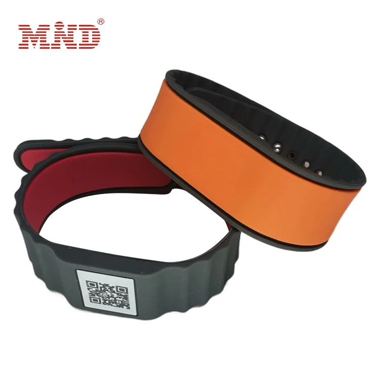Wholesale Color Customized RFID NFC MIFARE Classic EV1 1K QR Code Wristbands