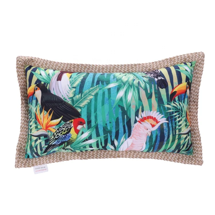 Decorative Hand Embroidery Design Throw Flowers Pillow Cushion Cover