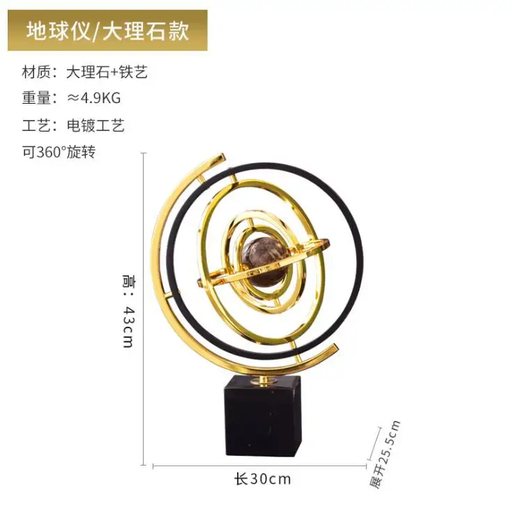 Art Ornaments  crystal iron crafts home decor luxury table Decoration marble decor crafts  tellurian art Christmas gifts