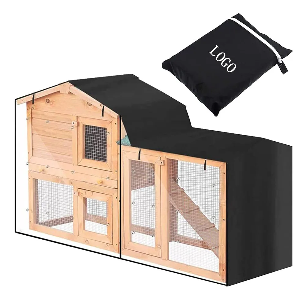 Indoor Outdoor Triangle Rabbit Hutch Cover Pet House Bunny Covers Waterproof Guinea Pig Dust Cover