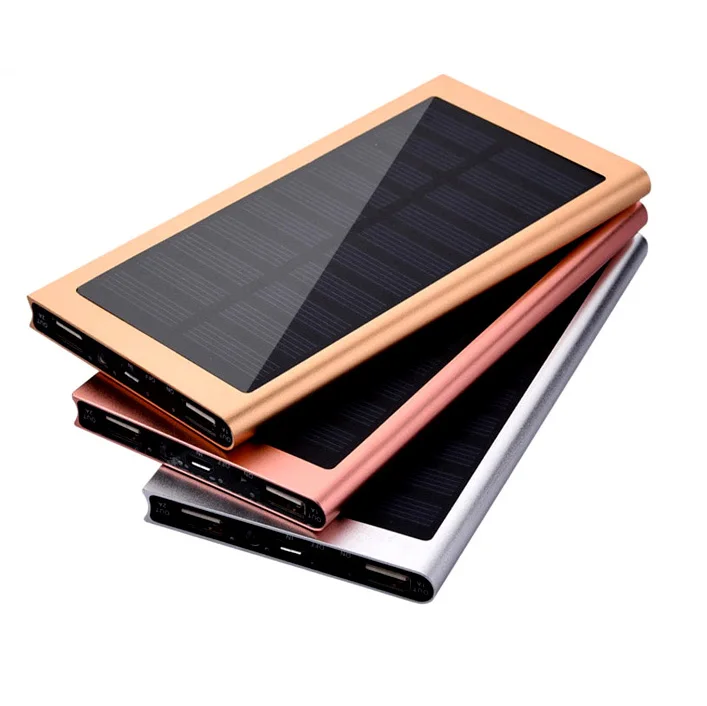 Solar Power Bank for Phones 8000mAh Solar Charger 2 Usb Ports External Charger