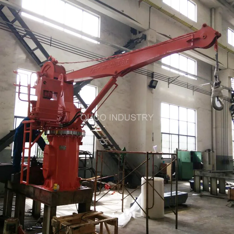 3t4m Pedestal Floor Electric Hydraulic Boom Marine Crane