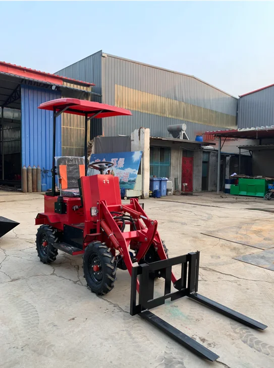 Small Mini Electric Wheel Loader Front Skid Steer With 4 in 1 Bucket Backhoe Shovel Tractor Attachments