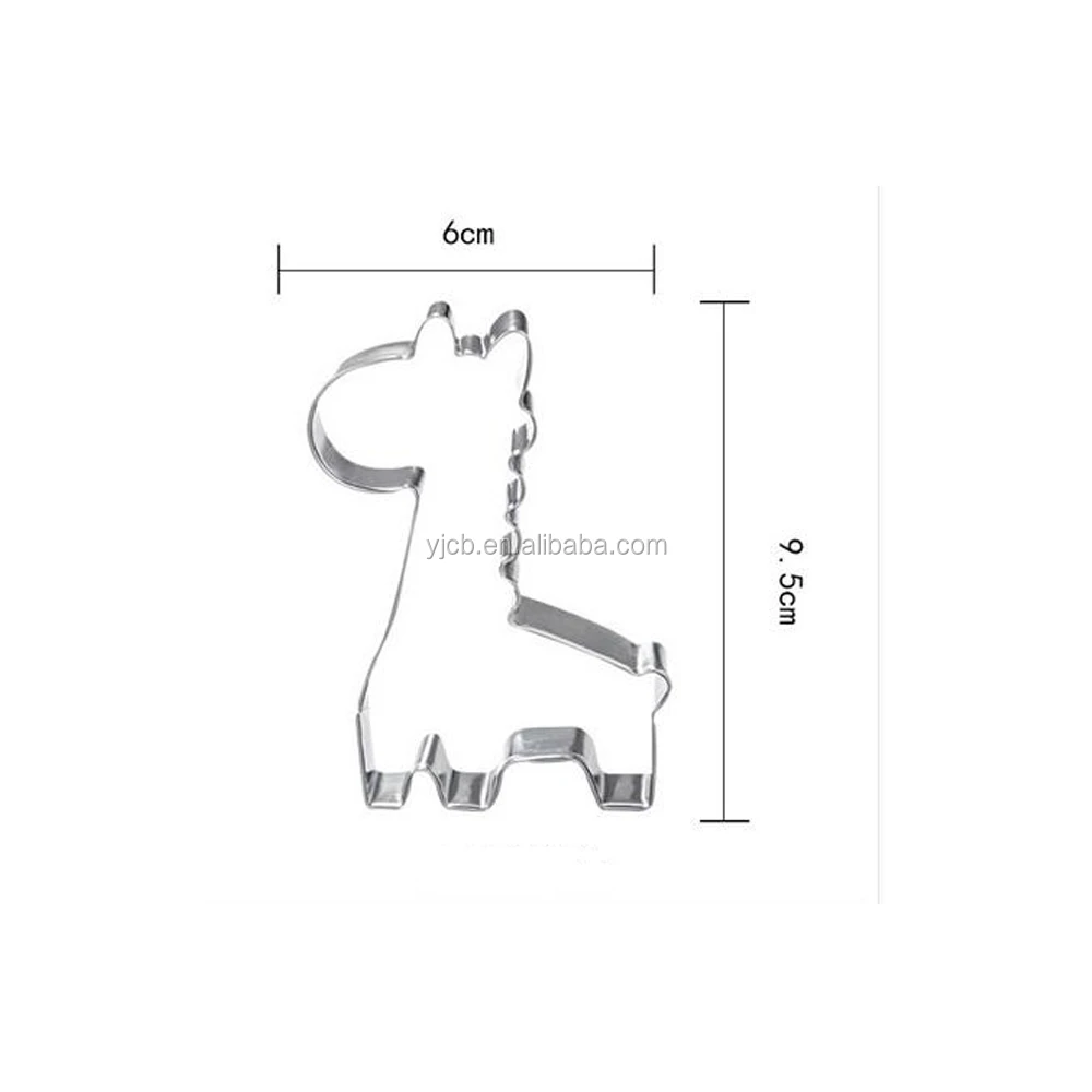 stainless steel giraffe shape biscuit cutter custom shape cookie cutter baking mold tools