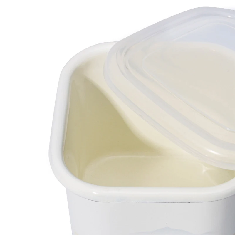 Custom Logo Sublimation Blanks Container Stainless Steel Mugs Camping Enamel Bowl with Lid