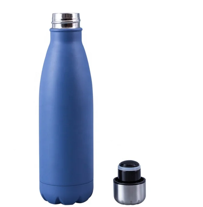 Hot Sale 750ml Cola Shaped Sports Water Bottle 304 Stainless Steel Single Wall Travel Cup with Lid