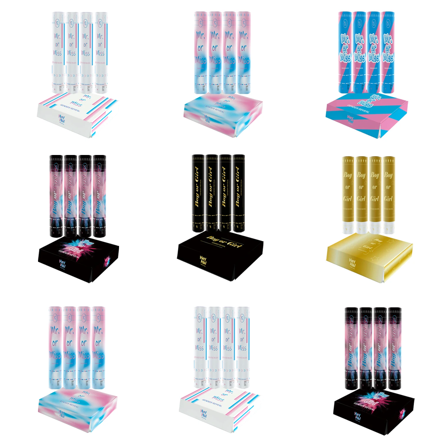 party popper confetti color smoke holi powder cannon Gender Reveal Powder Foil Paper Popper