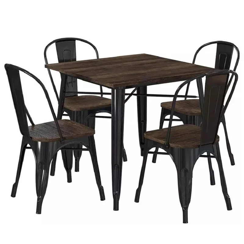 Outdoor Metal Iron Table Garden Vintage Industrial Restaurant Tolix Dining Cafe Chair