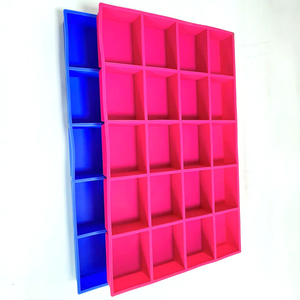 Custom 20 square silicone baking cake mold 86*65*37mm multi-square hand soap mold