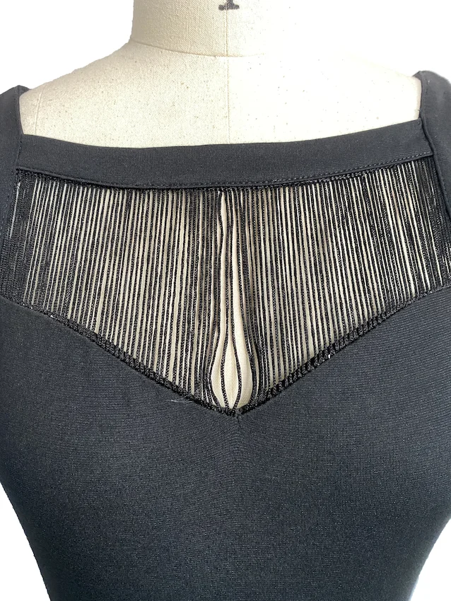 Popular promotional distinctive fringe bandage  Fashion ladies sexy black eveening dress