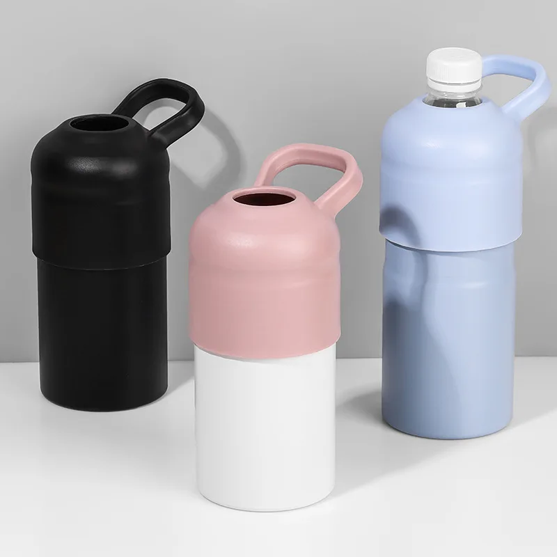 New 550ml portable double wall vacuum cold cooler cup car holder stainless steel insulated beverage water bottle coolers
