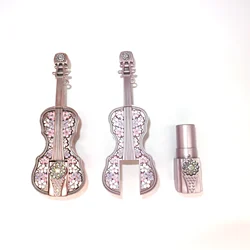 Emily violin design empty custom lipstick cases metallized gold 12.1mm lipstick tube