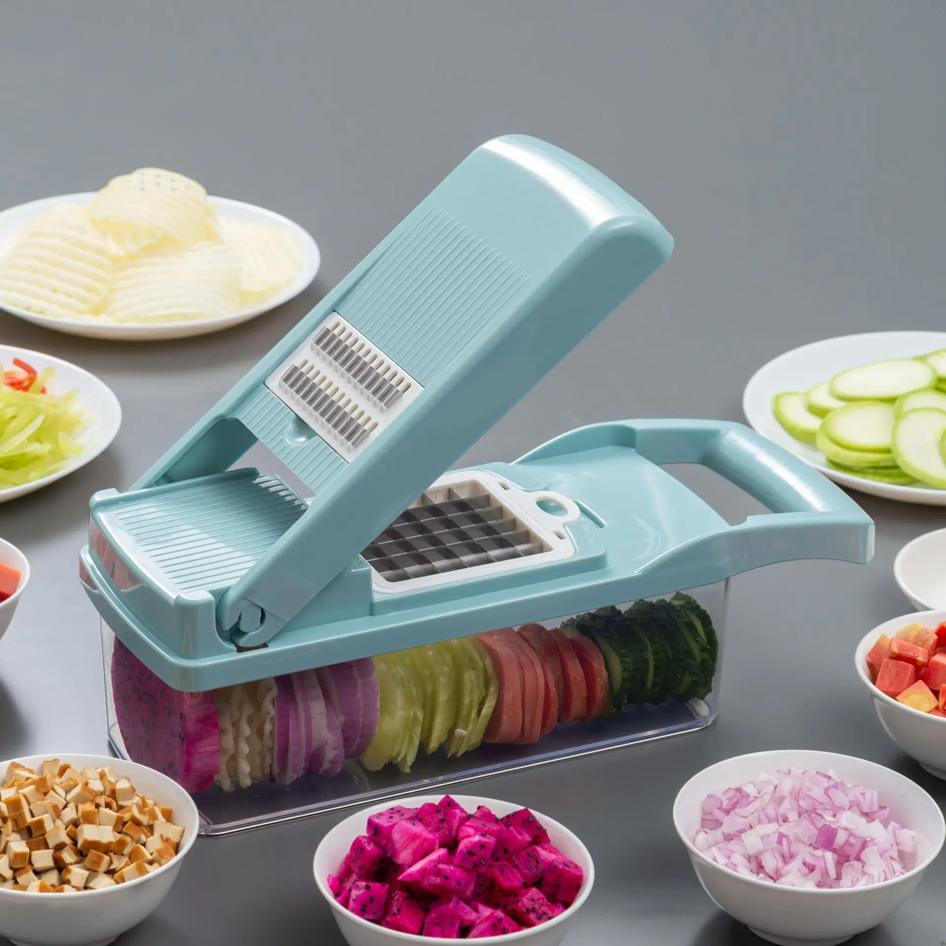 12 In 1 Hand Operated Vegetable Mandoline Slicer Veggie Chopper, Food Chopper Onion Cutter Veget