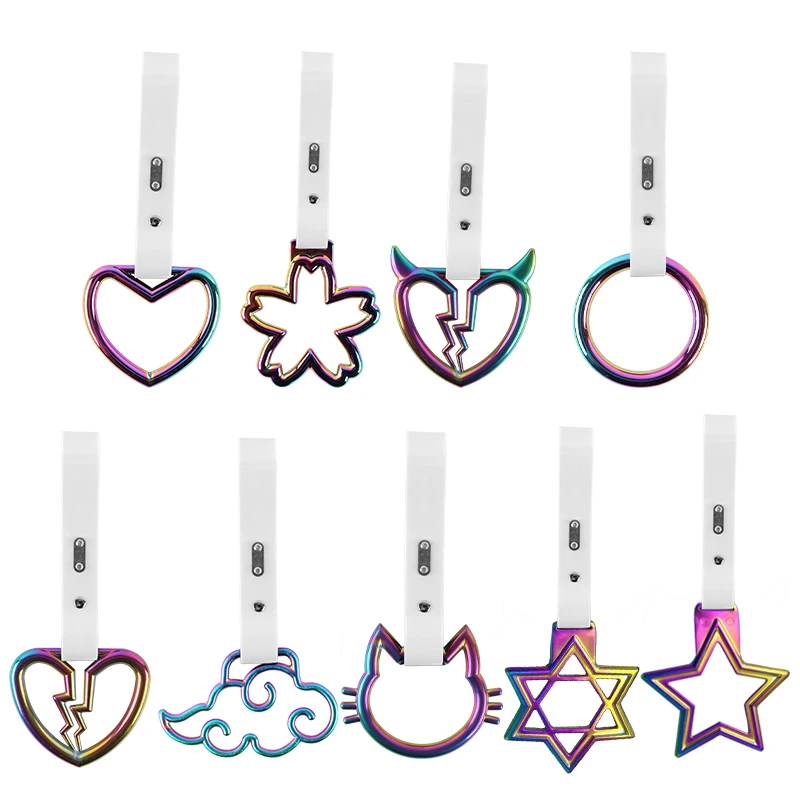 JDM Rainbow color Tsurikawa Ring JDM Drift Toy Handle Strap Tow For Train Bus Subway Car Drift bubble crystal car accessories